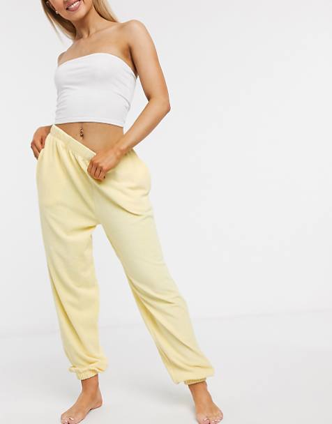 Asos Green Cotton Jersey Wide Leg Loungewear//Jogger Bottoms Size 10